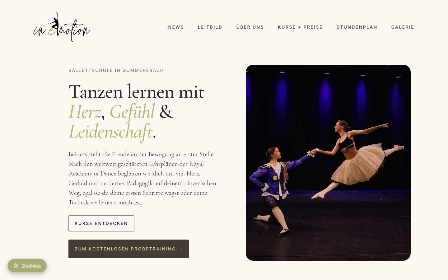 Ballettschule Website – Ballett & Tanzschule
