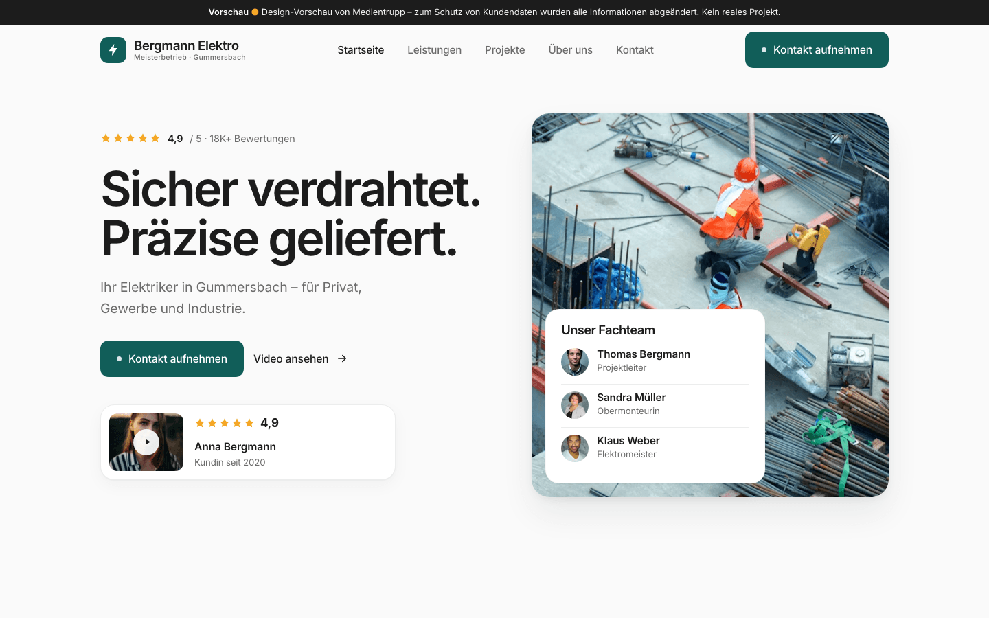 Elektriker Website - Elektriker & Haustechnik