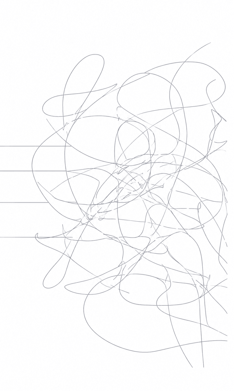 Chaotische Scribble-Grafik als Symbol für unverbundene manuelle Prozesse