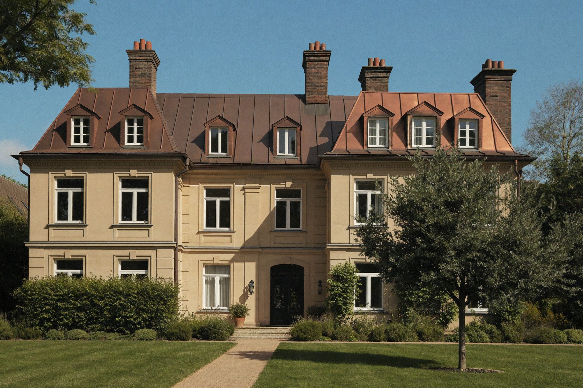 Villa mit gepflegtem Dach