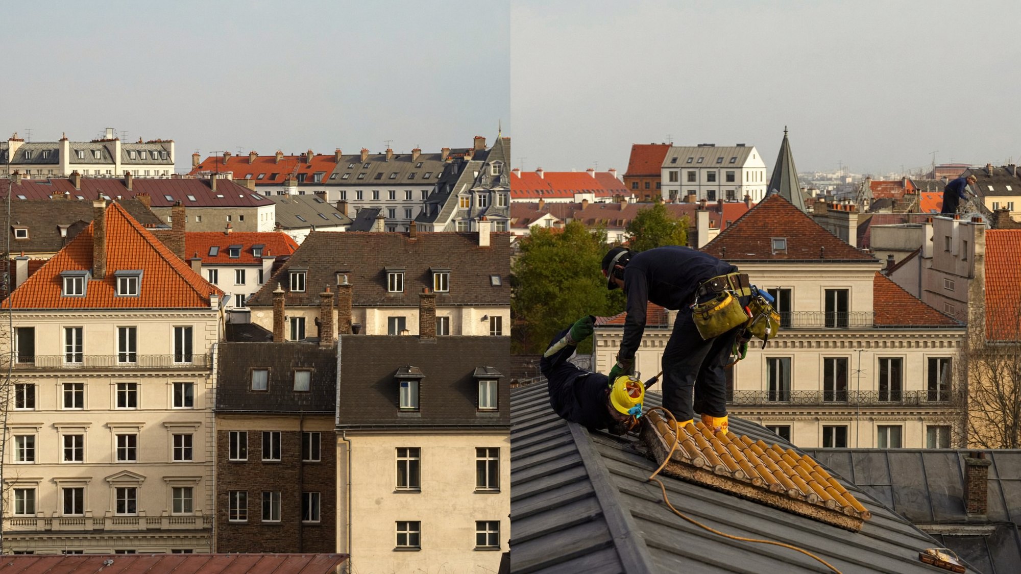Wohnhaus mit sorgfältig gedecktem Dach