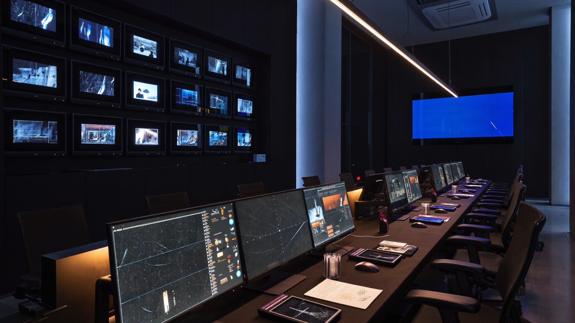 Leitstelle mit mehreren Monitoren