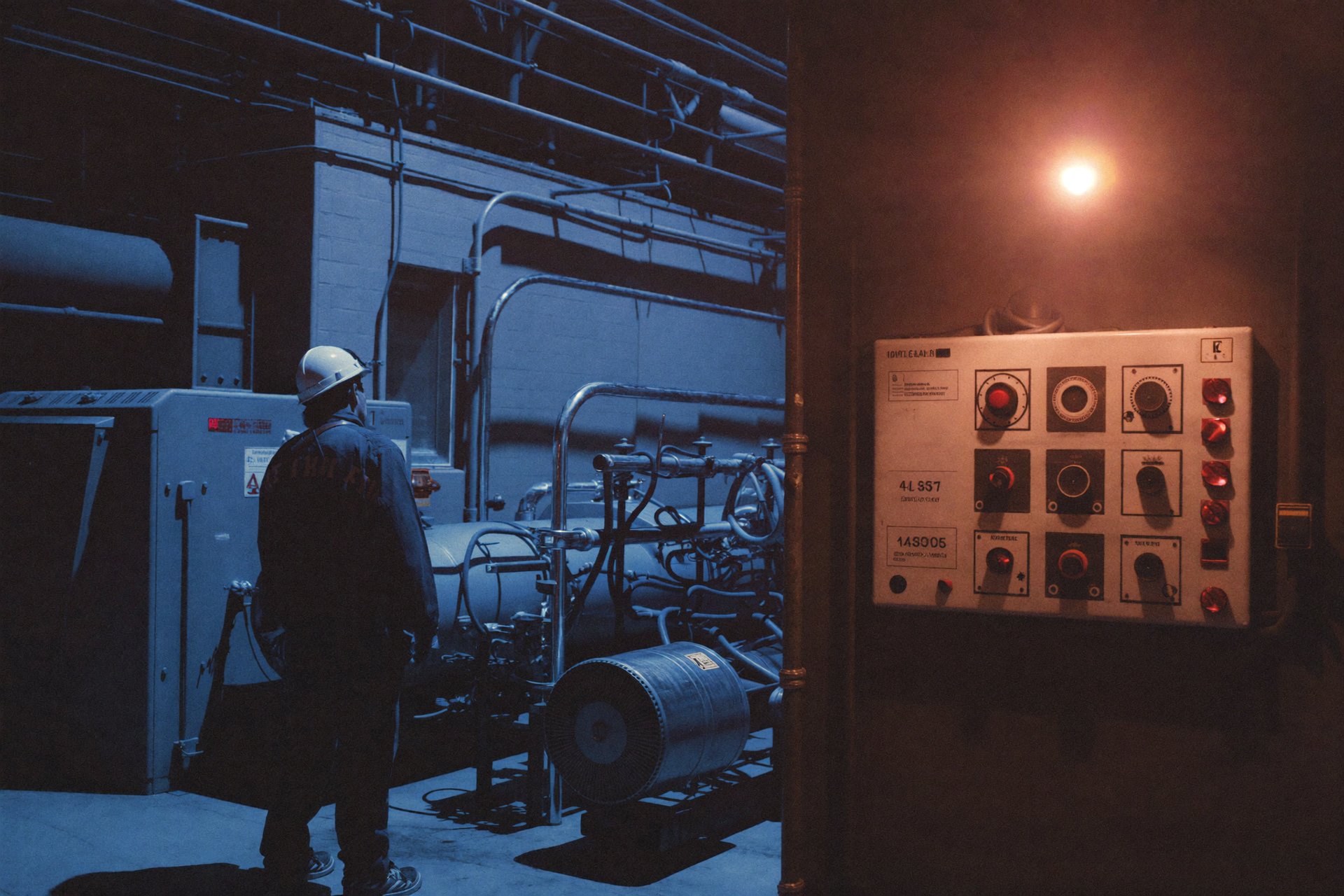 Industriegebäude bei Nacht